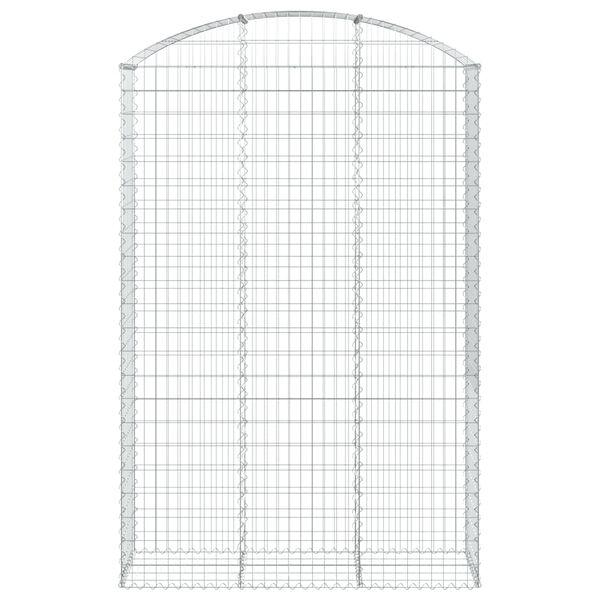 vidaXL Kaareva kivikori 150x50x220/240 cm galvanoitu rauta