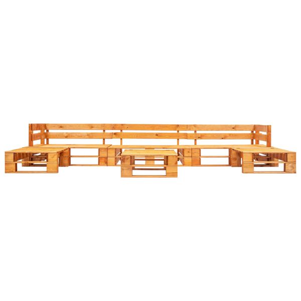 vidaXL 6-osainen puutarhan lavasohvasarja puu hunajanruskea