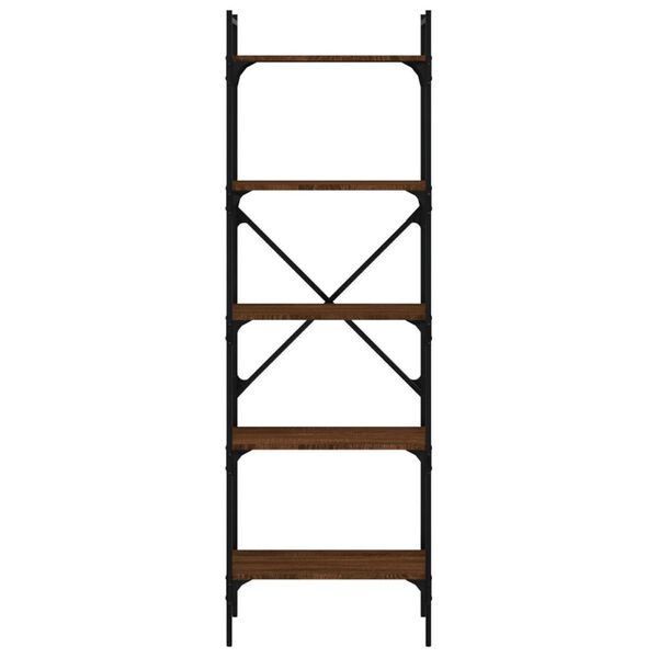 vidaXL Kirjahylly 5 kerrosta ruskea tammi 56x31,5x174 cm tekninen puu