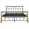 vidaXL Sängynrunko metalli ja täysi tammi 140x200 cm