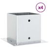 vidaXL Pylv&auml;iden jalustat neli&ouml; 4 kpl hopea 141x141mm galvanoitu ter&auml;s