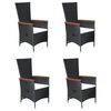 vidaXL 5-osainen Ulkoruokailuryhmä musta