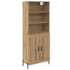 vidaXL Korkea kaappi Artisan tammi 69,5 x 32,5 x 180 cm Tekninen puu