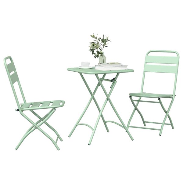 vidaXL Bistrosetti 3 pcs Vihreä Teräs