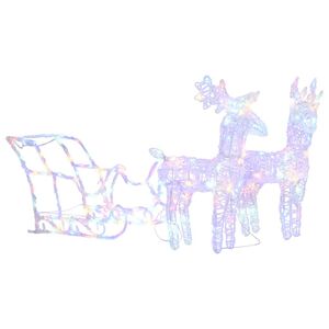 vidaXL Porot ja reki joulukoriste 160 LEDi&auml; 130 cm akryyli