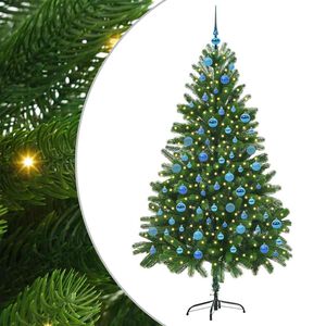 vidaXL Joulukuusi 300 LED-valoilla jalustalla Vihre&auml; 180 cm PE
