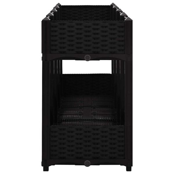 vidaXL Korotettu kukkalaatikko 160x40x71 cm polypropeeni