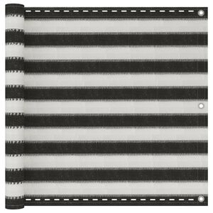 vidaXL Parvekkeen suoja HDPE 90x500 cm antrasiitti ja valkoinen