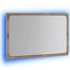 vidaXL Kylpyhuoneen peili LED-valoilla artesaani tammi 60x8,5x38 cm