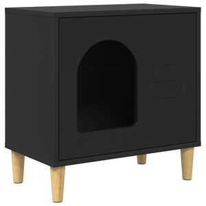 vidaXL Kissatalo Musta 51 x 30 x 52 cm Tekninen puu