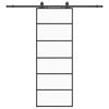 vidaXL Liukuovi asennustarvikkeilla musta 76x205 cm ESG lasi