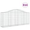 vidaXL Kaarevat kivikorit 14 kpl 200x30x80/100 cm galvanoitu rauta