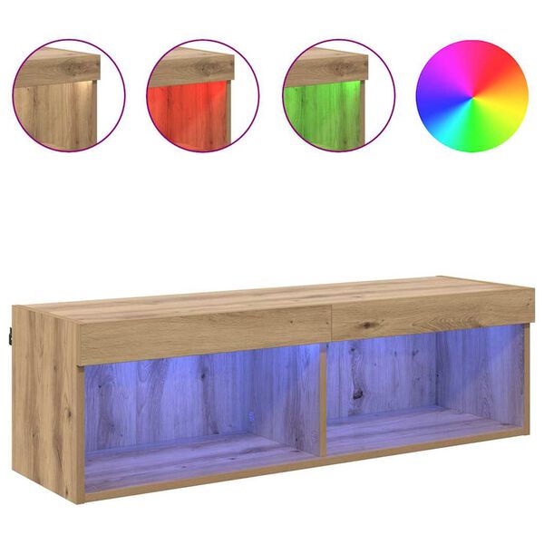 vidaXL TV-sein&auml;kaappi Panama Artisan tammi 100 x 30 x 30 cm