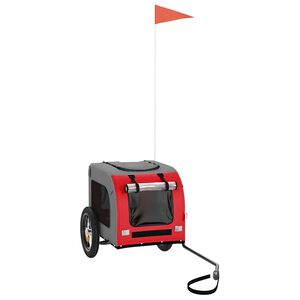 vidaXL Lemmikinkuljetusk&auml;rry polkupy&ouml;r&auml;&auml;n punaharmaa kangas ja rauta