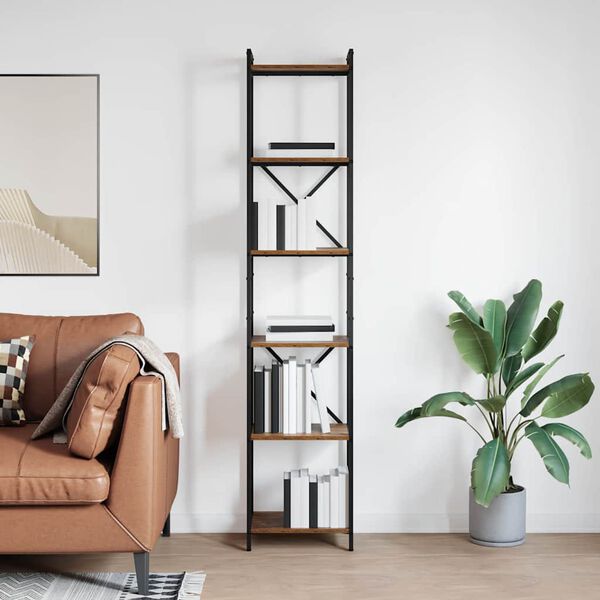 vidaXL Kirjahylly Vanha puu 40 x 30 x 189,5 cm Tekninen puu