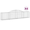 vidaXL Kaarevat kivikorit 4 kpl 300x30x60/80 cm galvanoitu rauta