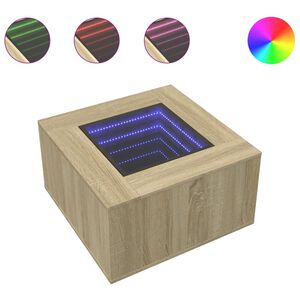 vidaXL Sohvap&ouml;yt&auml; LED-valoilla Sonoma-tammi 60x60x40 cm tekninen puu