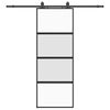 vidaXL liukuovi laitteistosarjalla musta 76x205 cm karkaistu lasi