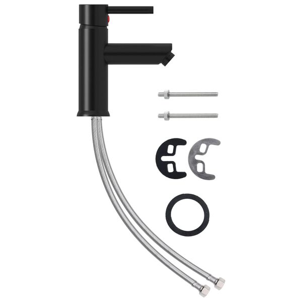 vidaXL Kylpyhuoneen pesualtaan hana musta 130x176 mm