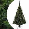 vidaXL Muovinen joulukuusi koristeilla 120 cm 150 LEDi&auml;