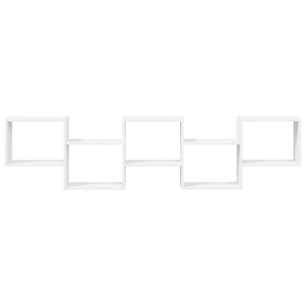 vidaXL Sein&auml;kuutiohylly 5 lokeroa valkoinen tekninen puu