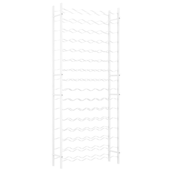 vidaXL Viinipulloteline 96 pullolle valkoinen metalli