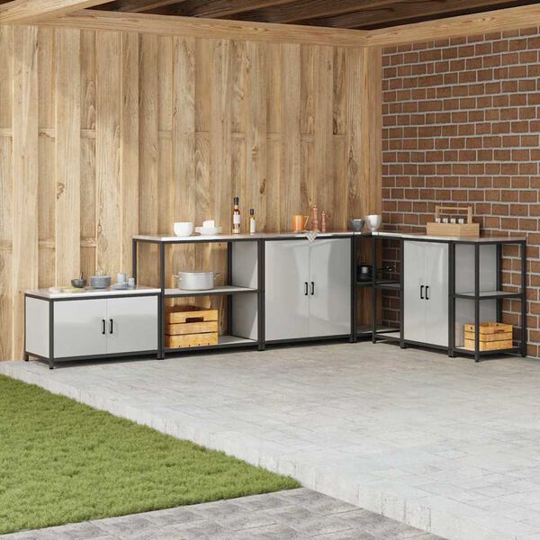 vidaXL Keitti&ouml;n s&auml;ilytys hyllyll&auml; Hopea 60 x 50 x 92 cm Ter&auml;s