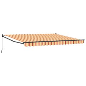 vidaXL Vedett&auml;v&auml; markiisi Keltainen ja oranssi 400 &times; 300 cm