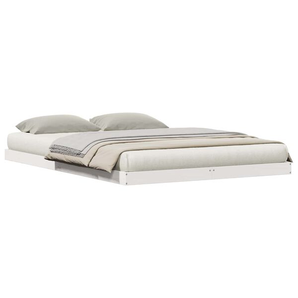 vidaXL Lattiapunkka Valkoinen 213.5 x 104 x 9 cm Massiivinen m&auml;nty