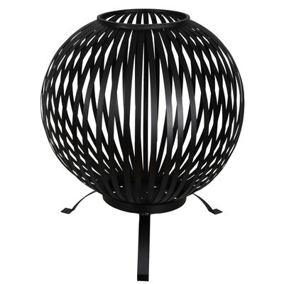 Esschert Design Tulisija pallo raidat musta hiiliteräs FF400