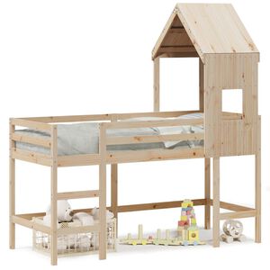 vidaXL Parvis&auml;nky tikkailla ja katoksella 90x200 cm t&auml;ysi m&auml;nty