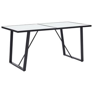 vidaXL Ruokap&ouml;yt&auml; valkoinen 160x80x75 cm karkaistu lasi