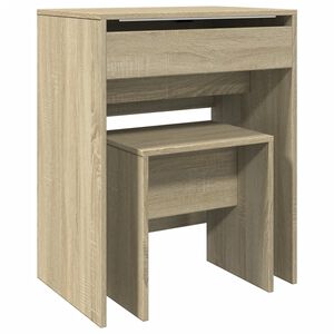 vidaXL Meikkip&ouml;yt&auml; ja jakkara Sonoma-tammi 60x40x113,5 cm