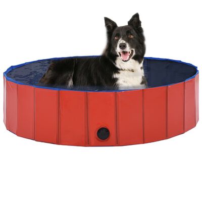 vidaXL Kokoontaitettava koiran uima-allas punainen 120x30 cm PVC