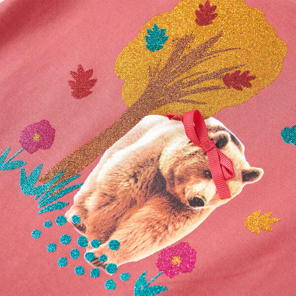 Lasten pitkähihainen T-paita vanha roosa 104