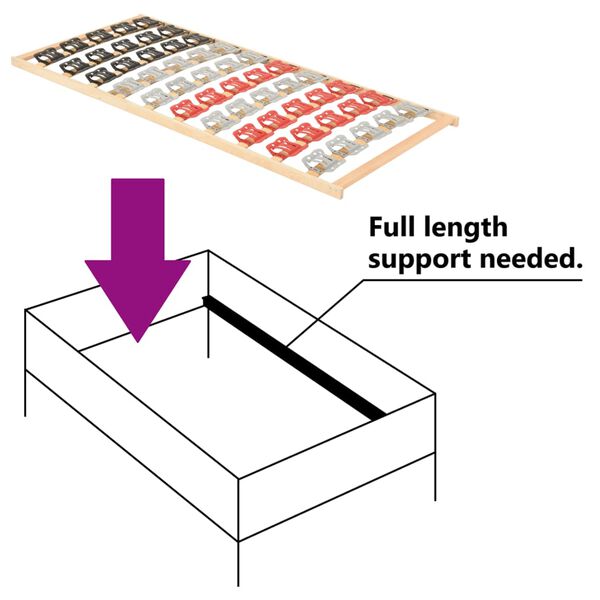 vidaXL Sängynrunko 12 sälettä ja tukea 90x200 cm