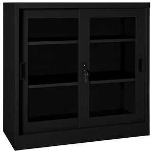 vidaXL Liukuovikaappi musta 90x40x90 cm ter&auml;s