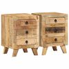 vidaXL y&ouml;p&ouml;yt&auml;kaappi 2 kpl 37x32x50 cm massiivipuuta karkea mango