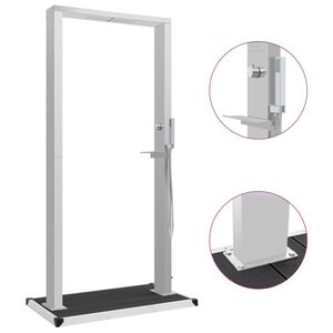 vidaXL Ulkosuihku alustalla WPC ruostumaton ter&auml;s