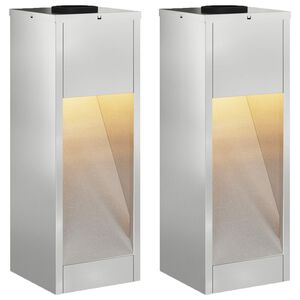 vidaXL Aurinkoinen LED-polkuvalo 2 kpl L&auml;mpim&auml;n Valkoinen Galvanoitu