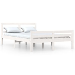 vidaXL S&auml;ngynrunko valkoinen t&auml;ysi m&auml;nty 135x190 cm Double