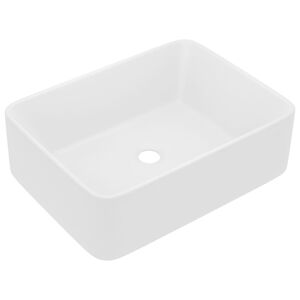 vidaXL Ylellinen pesuallas matta valkoinen 41x30x12 cm keraami