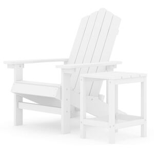 vidaXL Adirondack puutarhatuoli p&ouml;yd&auml;ll&auml; HDPE valkoinen