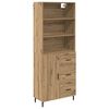 vidaXL Korkea kaappi 2 kpl Artisan tammi 69,5 x 32,5 x 180 cm