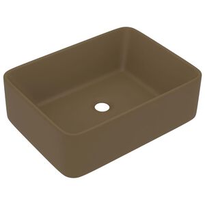 vidaXL Ylellinen pesuallas matta kerma 41x30x12 cm keraaminen