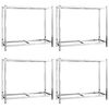 vidaXL 2-tasoinen Rengasteline 4 kpl hopea 110x40x110 cm ter&auml;s