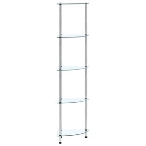 vidaXL 5-kerroksinen hylly l&auml;pin&auml;kyv&auml; 30x30x130 cm karkaistu lasi