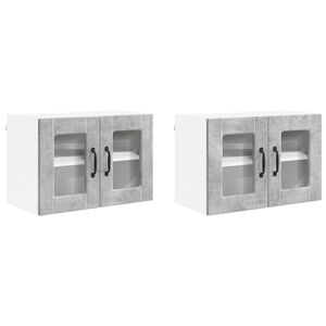 vidaXL Sein&auml;lasi kaappi PORTO 2 pcs Betoni Harmaa 60 x 31 x 40 cm