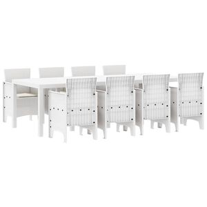 vidaXL Piharuokailu setti 9 pcs Vaaleanharmaa Polt-kivennäisruoho