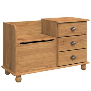 vidaXL S&auml;ilytyspenkki ASKIM Ruskea 100 x 39 x 62 cm Massiivinen m&auml;nty